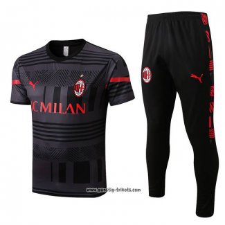 Trainingsanzug AC Milan Kurzarm 2022-2023 Grau