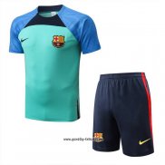 Trainingsanzug Barcelona Kurzarm 2022-2023 Grun - Kurze Hose