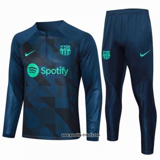 Sweatshirt Trainingsanzug Barcelona Kinder 2023-2024 Blau