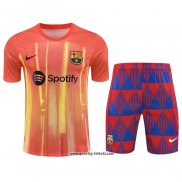 Trainingsanzug Barcelona Kurzarm 2023-2024 Orange - Kurze Hose