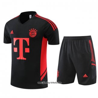 Trainingsanzug Bayern München Kurzarm 2022-2023 Schwarz - Kurze Hose