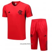 Trainingsanzug Flamengo Kurzarm 2023-2024 Rot - Kurze Hose