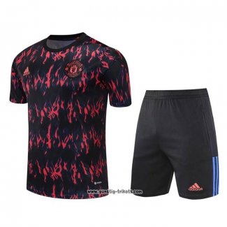 Trainingsanzug Manchester United Kurzarm 2022 Rot - Kurze Hose