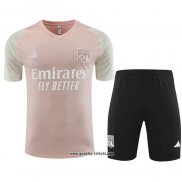 Trainingsanzug Olympique Lyon Kurzarm 2023-2024 Rosa - Kurze Hose