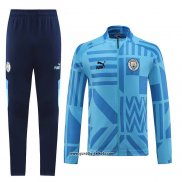 Jacke Trainingsanzug Manchester City 2022-2023 Blau Claro