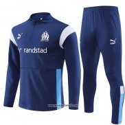 Sweatshirt Trainingsanzug Olympique Marsella Kinder 2023-2024 Blau