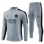 Sweatshirt Trainingsanzug Paris Saint-Germain Jordan Kinder 2023-2024 Grau