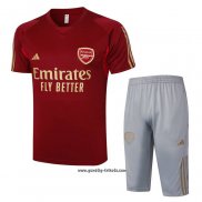 Trainingsanzug Arsenal Kurzarm 2023-2024 Rot - Kurze Hose