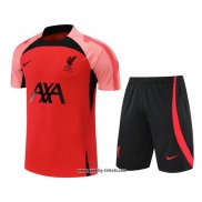 Trainingsanzug Liverpool Kurzarm 2022-2023 Rot - Kurze Hose