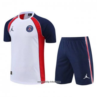 Trainingsanzug Paris Saint-Germain Jordan Kurzarm 2022-2023 WeiB - Kurze Hose