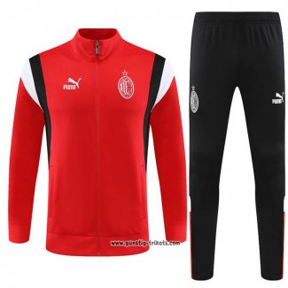 Jacke Trainingsanzug AC Milan 2023-2024 Rot