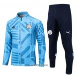 Jacke Trainingsanzug Manchester City 2022-2023 Blau Claro