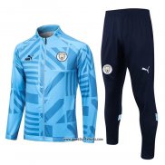 Jacke Trainingsanzug Manchester City 2022-2023 Blau Claro