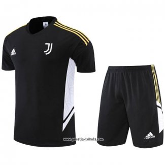 Trainingsanzug Juventus Kurzarm 2022-2023 Schwarz - Kurze Hose