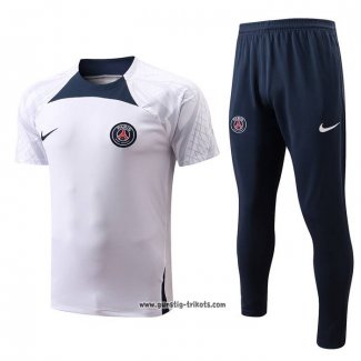 Trainingsanzug Paris Saint-Germain Kurzarm 2022-2023 WeiB