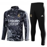 Sweatshirt Trainingsanzug Real Madrid Kinder 2023-2024 Schwarz