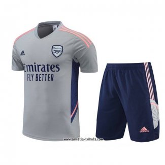 Trainingsanzug Arsenal Kurzarm 2022-2023 Grau - Kurze Hose