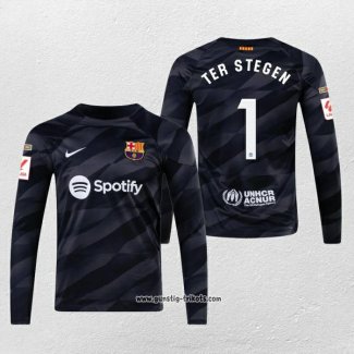 Barcelona Spieler Ter Stegen Torwarttrikot Langarm 2023-2024 Schwarz