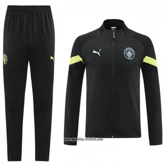 Jacke Trainingsanzug Manchester City 2022-2023 Schwarz