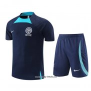 Trainingsanzug Inter Milan Kurzarm 2022-2023 Blau - Kurze Hose