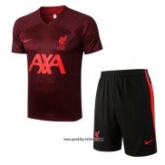 Trainingsanzug Liverpool Kurzarm 2022-2023 Rot - Kurze Hose