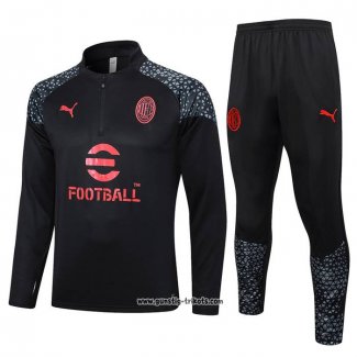 Sweatshirt Trainingsanzug AC Milan 2023-2024 Schwarz