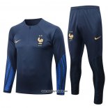 Sweatshirt Trainingsanzug Frankreich 2022-2023 Blau