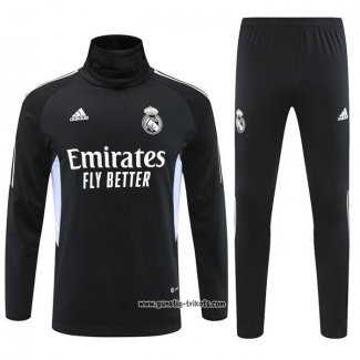 Sweatshirt Trainingsanzug Real Madrid 2022 Schwarz