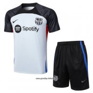 Trainingsanzug Barcelona Kurzarm 2023-2024 Grau - Kurze Hose