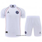 Trainingsanzug Paris Saint-Germain Jordan Kurzarm 2022-2023 WeiB - Kurze Hose