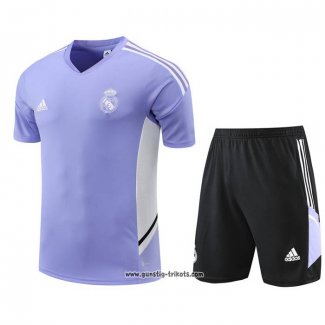 Trainingsanzug Real Madrid Kurzarm 2022-2023 Purpura - Kurze Hose