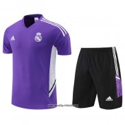 Trainingsanzug Real Madrid Kurzarm 2022-2023 Purpura - Kurze Hose