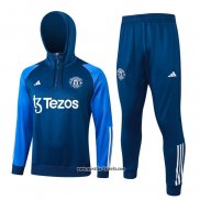 Sweatshirt Trainingsanzug Manchester United 2023-2024 Blau