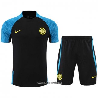 Trainingsanzug Inter Milan Kurzarm 2022-2023 Schwarz - Kurze Hose