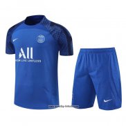 Trainingsanzug Paris Saint-Germain Kurzarm 2022-2023 Blau - Kurze Hose