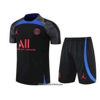 Trainingsanzug Paris Saint-Germain Kurzarm 2022-2023 Schwarz y Blau - Kurze Hose