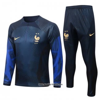 Sweatshirt Trainingsanzug Frankreich 2022-2023 Blau Oscuro