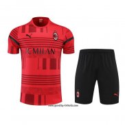 Trainingsanzug AC Milan Kurzarm 2022-2023 Rot - Kurze Hose