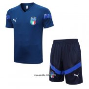 Trainingsanzug Italien Kurzarm 2022-2023 Blau - Kurze Hose