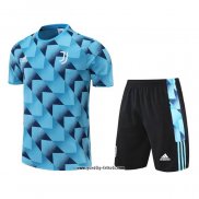 Trainingsanzug Juventus Kurzarm 2022-2023 Blau - Kurze Hose