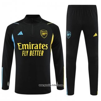 Sweatshirt Trainingsanzug Arsenal Kinder 2023-2024 Schwarz