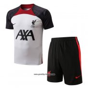 Trainingsanzug Liverpool Kurzarm 2022-2023 WeiB - Kurze Hose