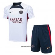 Trainingsanzug Paris Saint-Germain Kurzarm 2023-2024 WeiB - Kurze Hose