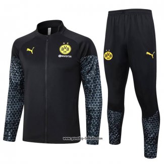 Jacke Trainingsanzug Borussia Dortmund 2023-2024 Schwarz