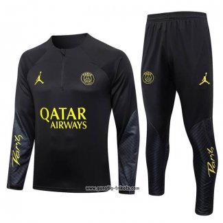 Sweatshirt Trainingsanzug Paris Saint-Germain Jordan 2023-2024 Schwarz