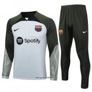 Sweatshirt Trainingsanzug Barcelona Kinder 2023-2024 Grau