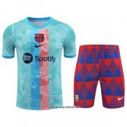 Trainingsanzug Barcelona Kurzarm 2023-2024 Blau - Kurze Hose