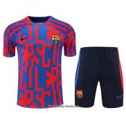 Trainingsanzug Barcelona Kurzarm 2022-2023 Rot y Blau - Kurze Hose