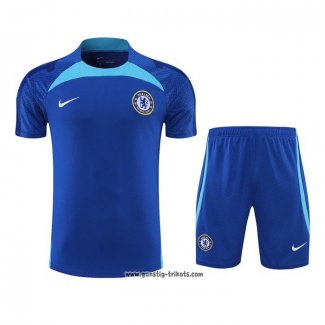 Trainingsanzug Chelsea Kurzarm 2022-2023 Blau - Kurze Hose