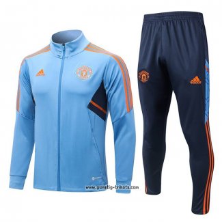 Jacke Trainingsanzug Manchester United 2022-2023 Blau